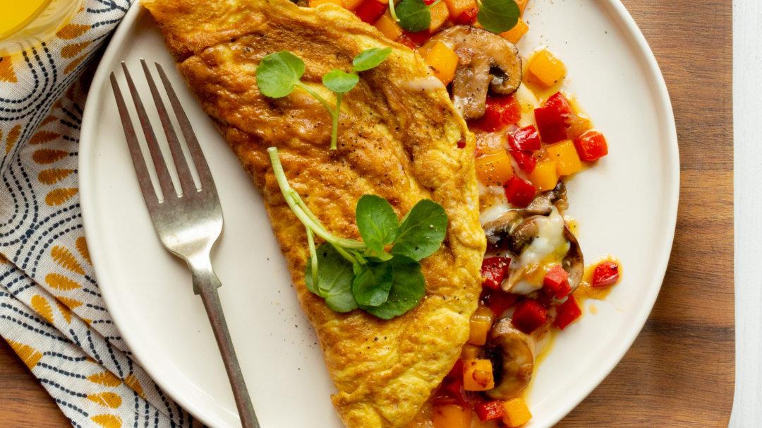 Pumpkin, Mushroom, & Red Pepper Omelet