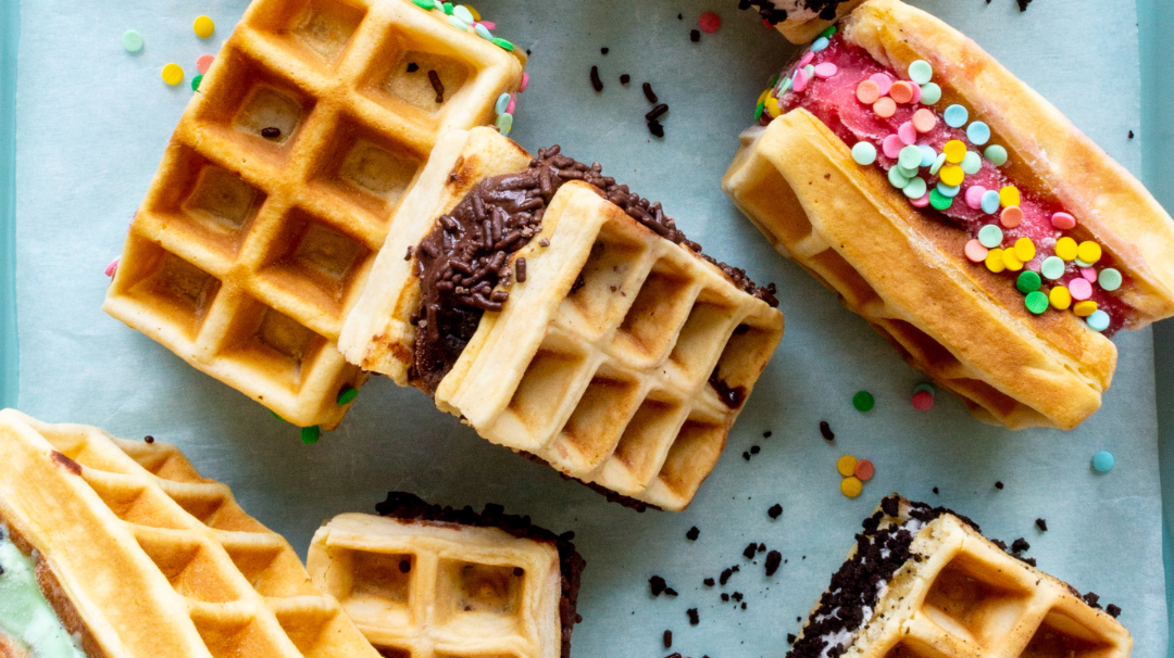 Waffle Ice Cream Sandwiches
