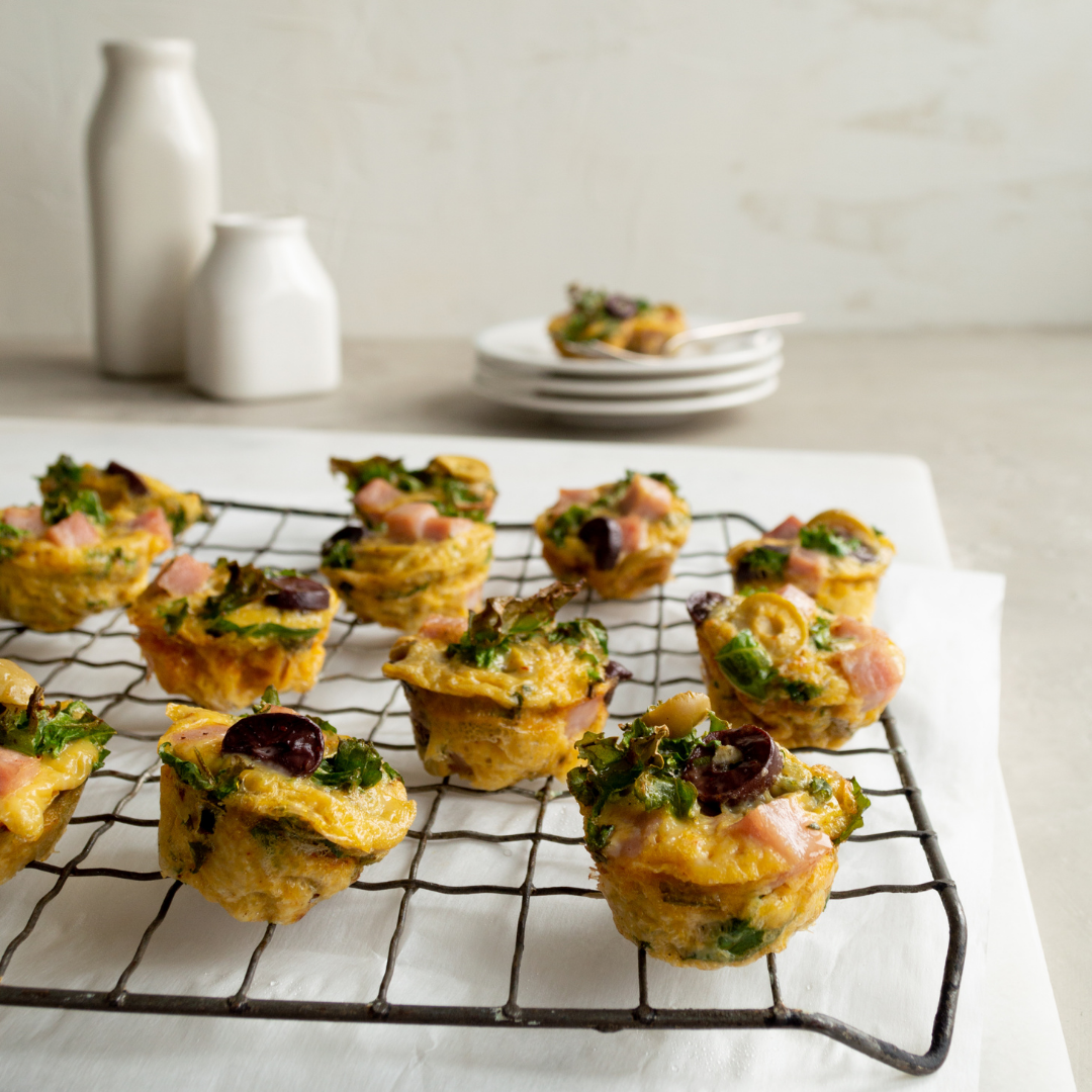 Ham, Kale, & Olive Frittata Mini Muffins – Whiskware