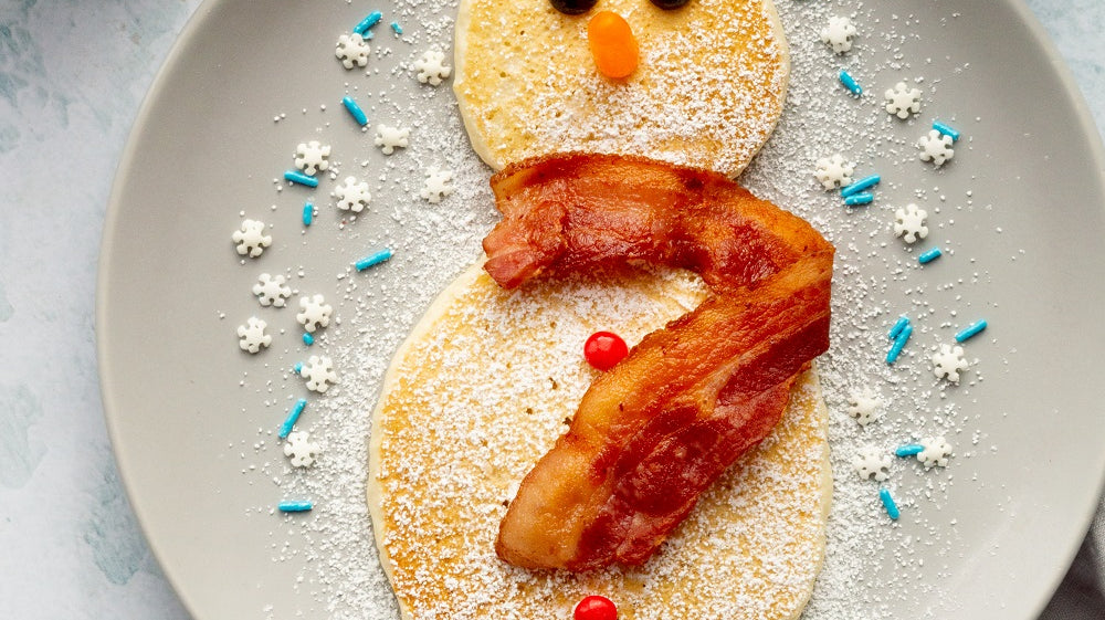 Pancake Art Idea: Snowman