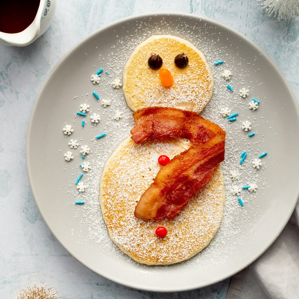 Pancake Art Idea: Snowman