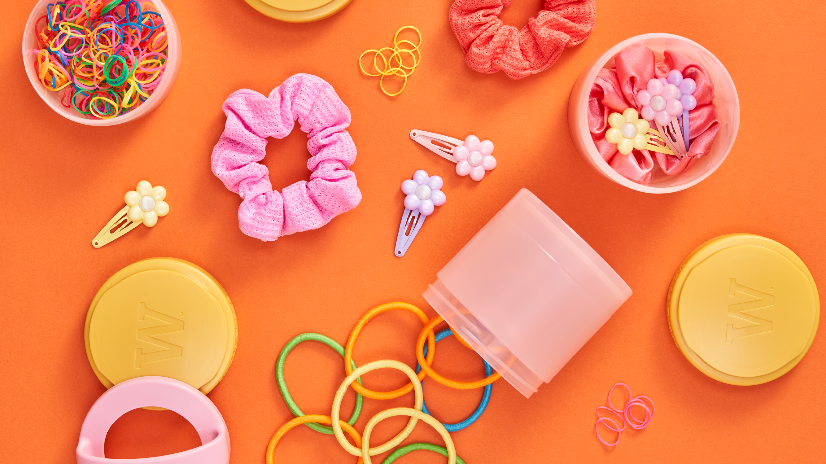 Whiskware containers for storing hair accessories