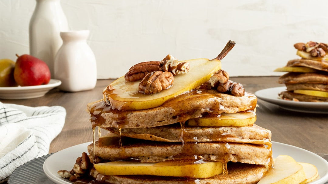 Whole Grain Pecan Pear Pancakes