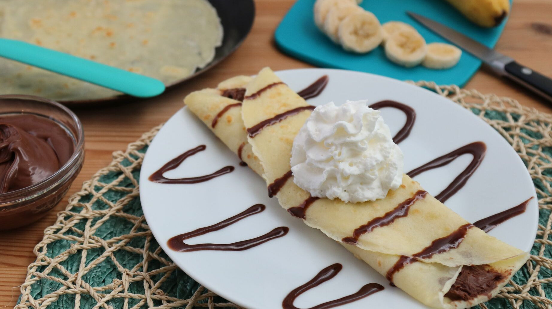 Chocolate Hazelnut Banana Crepes