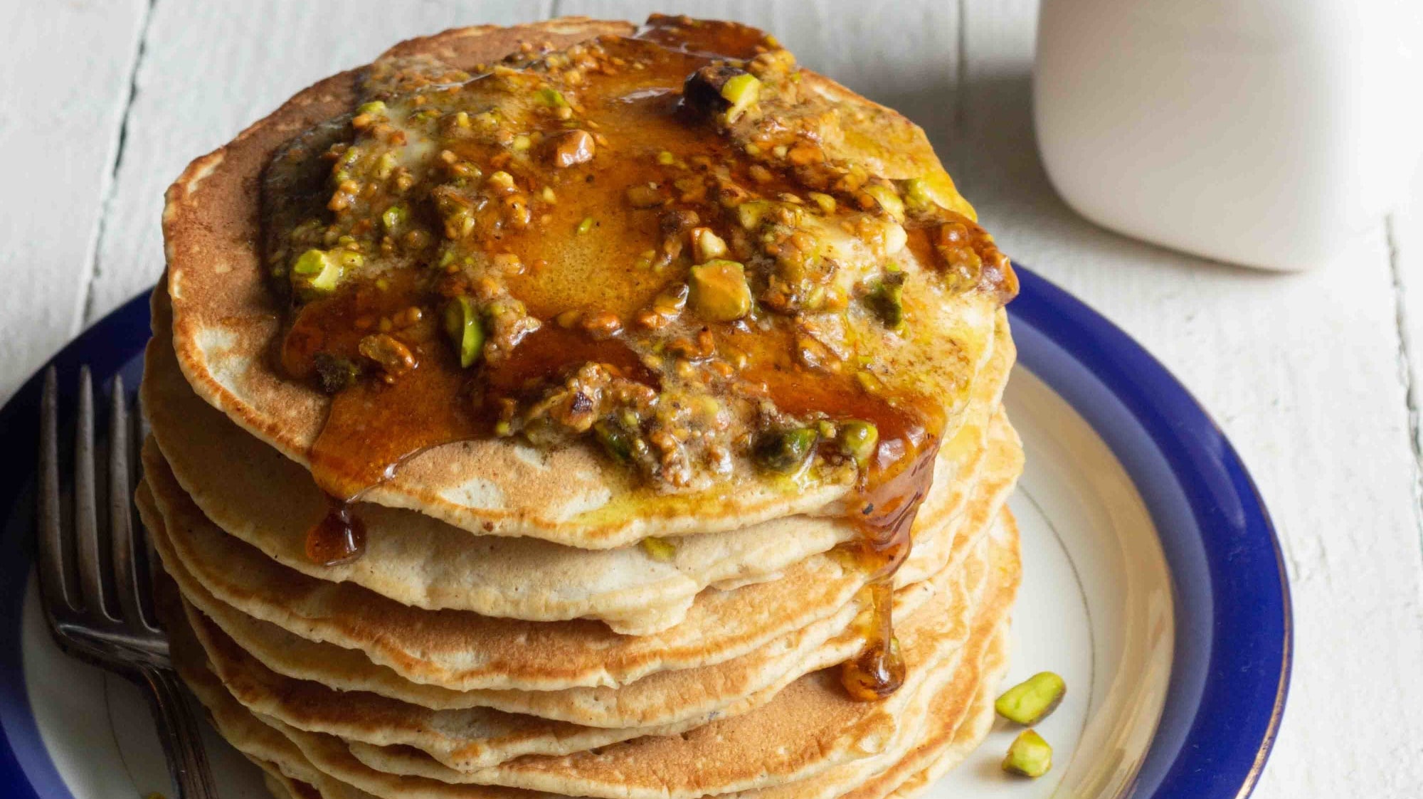 Pistachio Pancakes with Pistachio Butter