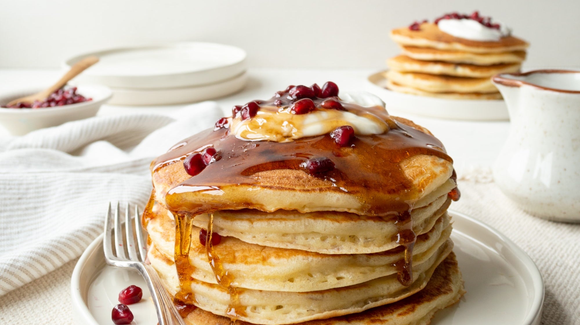 Pomegranate Yogurt Pancakes
