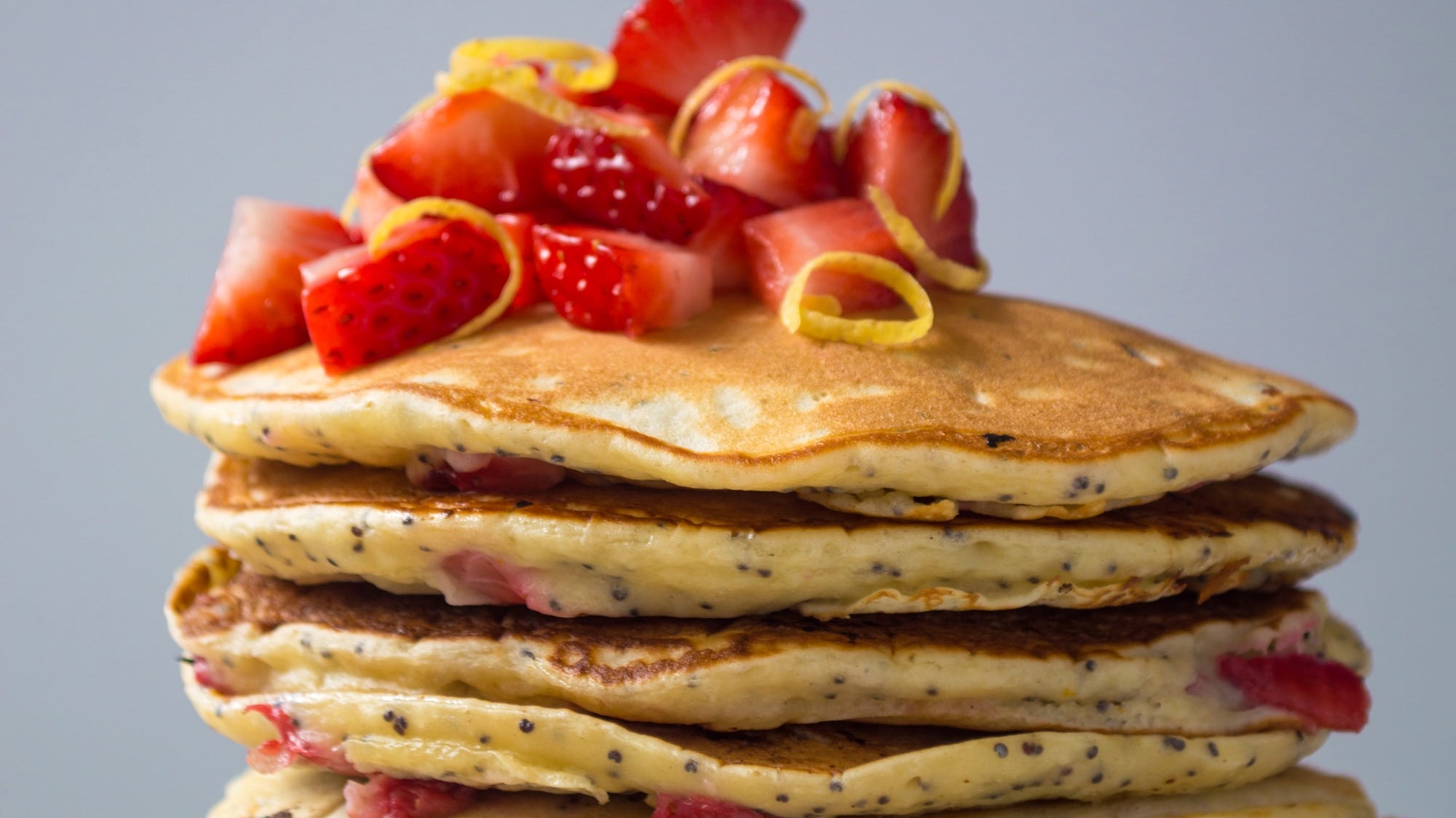 Strawberry Lemon Poppyseed Pancakes