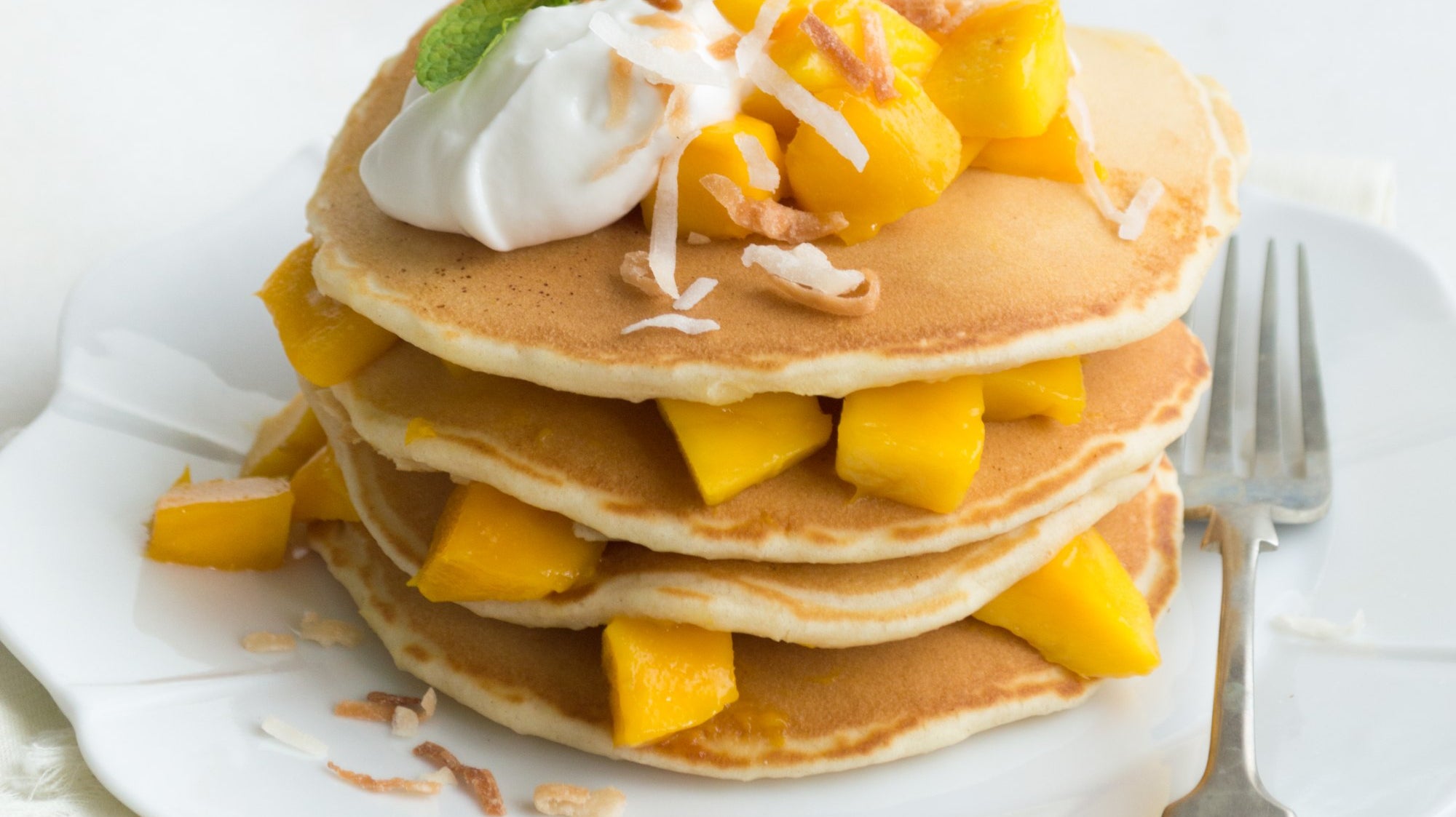 Mango Coconut Pancakes