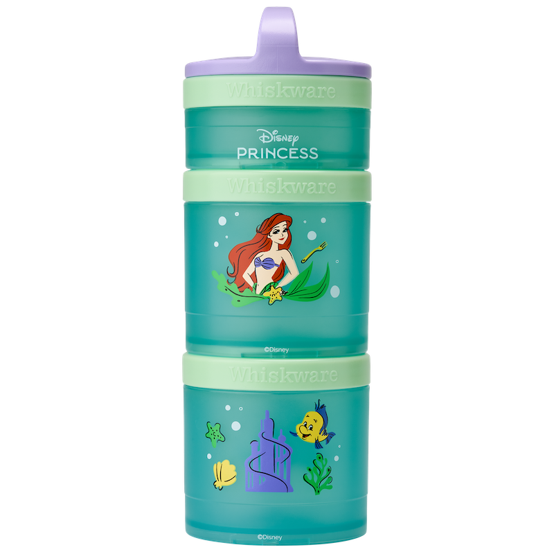 Disney Princess, Ariel & Flounder themed snack container with under-the-sea illustrations.