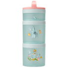 Stackable snack container with cartoon Disney's Cinderella characters & illustrations.