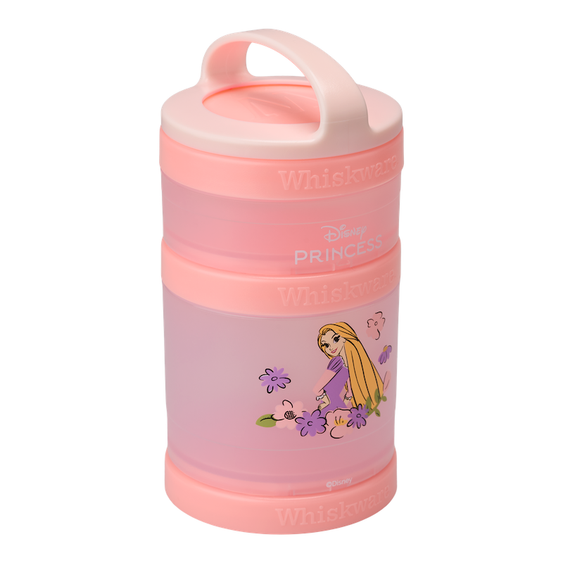 Rapunzel snack container at an angle.