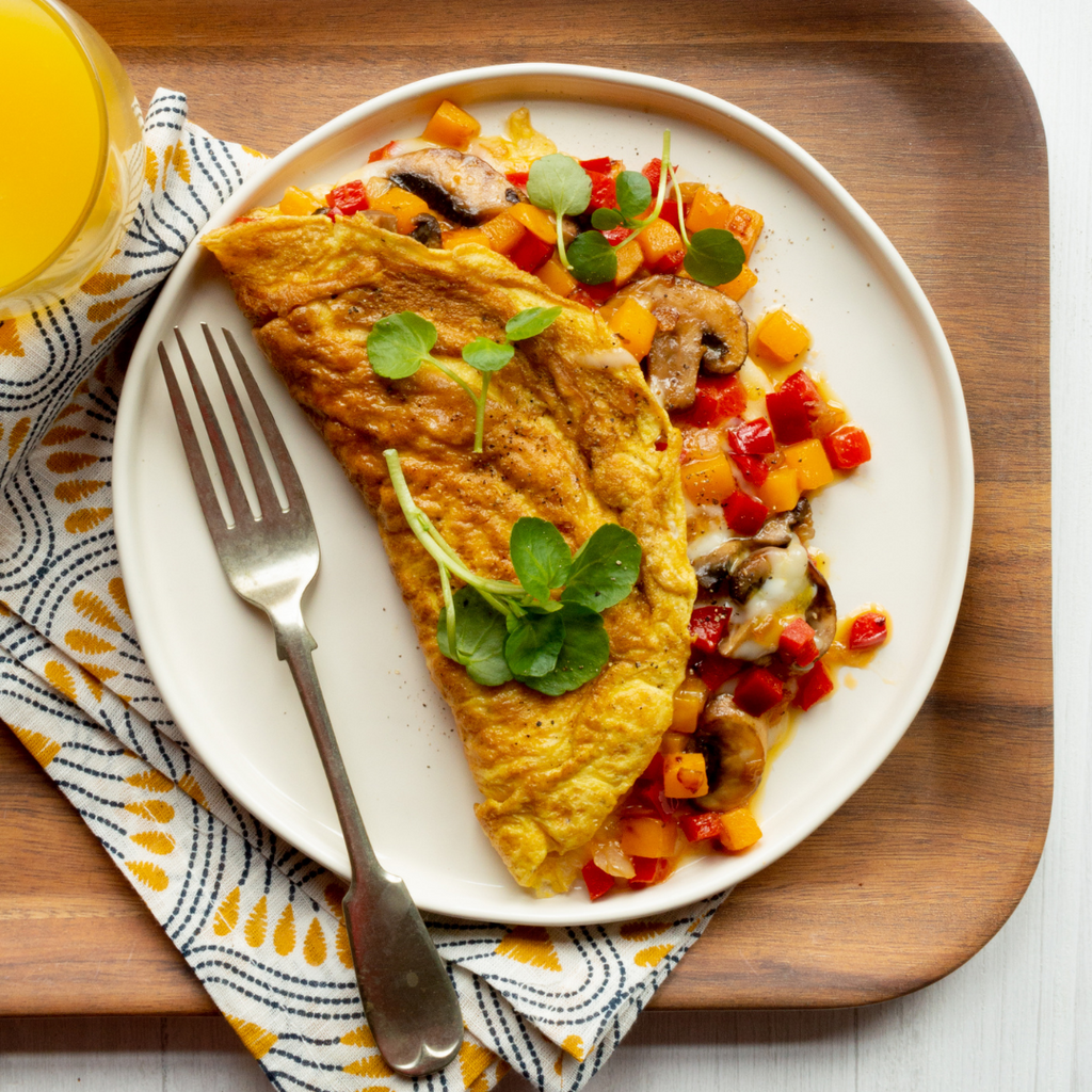 Pumpkin, Mushroom, & Red Pepper Omelet