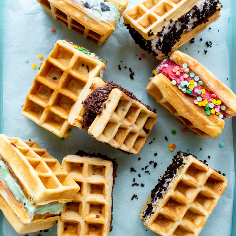 Waffle Ice Cream Sandwiches