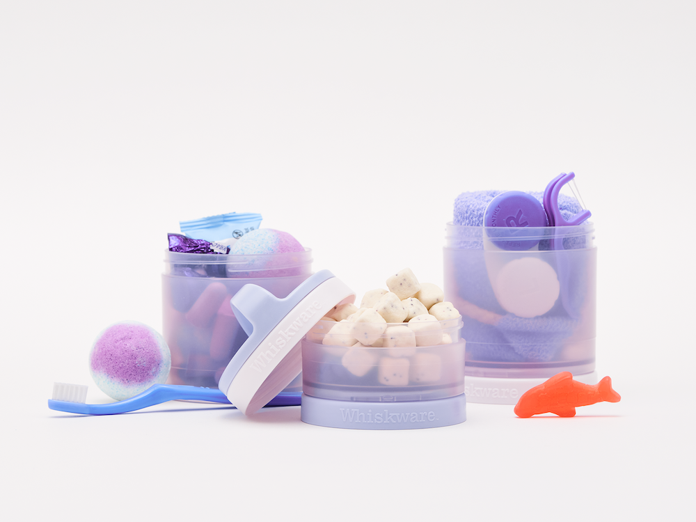 Whiskware Container filled with personal care items.