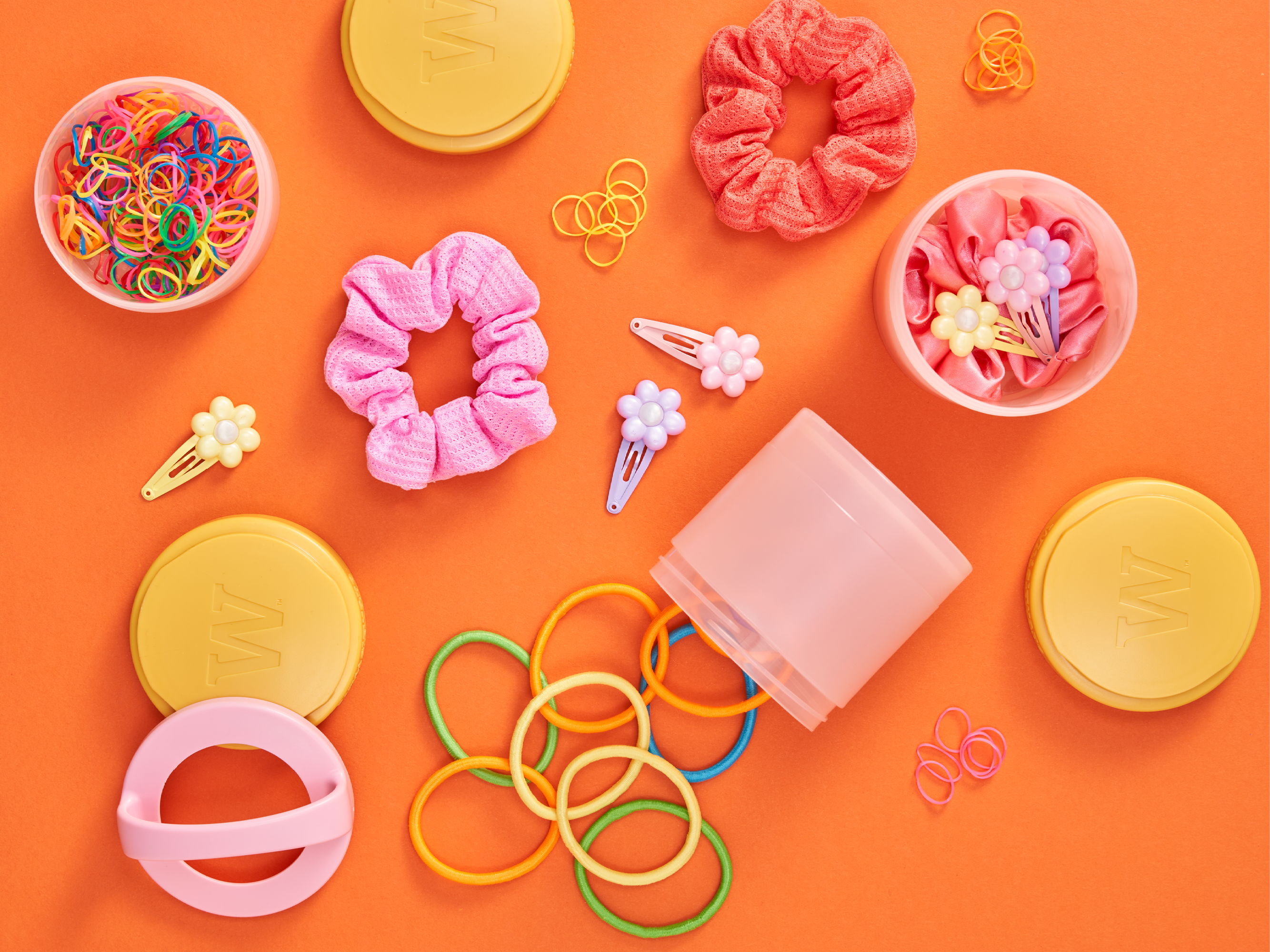 Whiskware containers for storing hair accessories