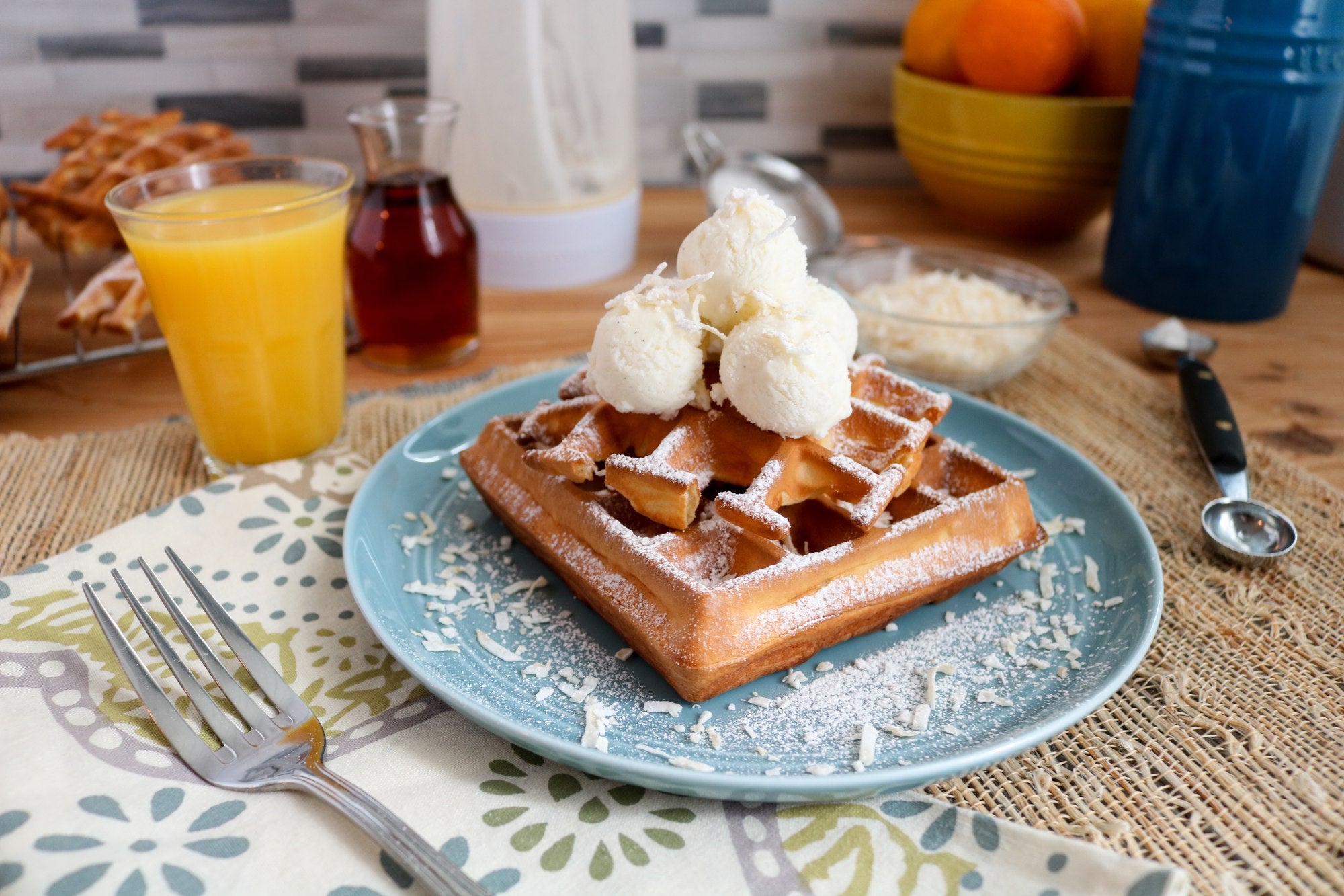 Mini Snowball Waffles