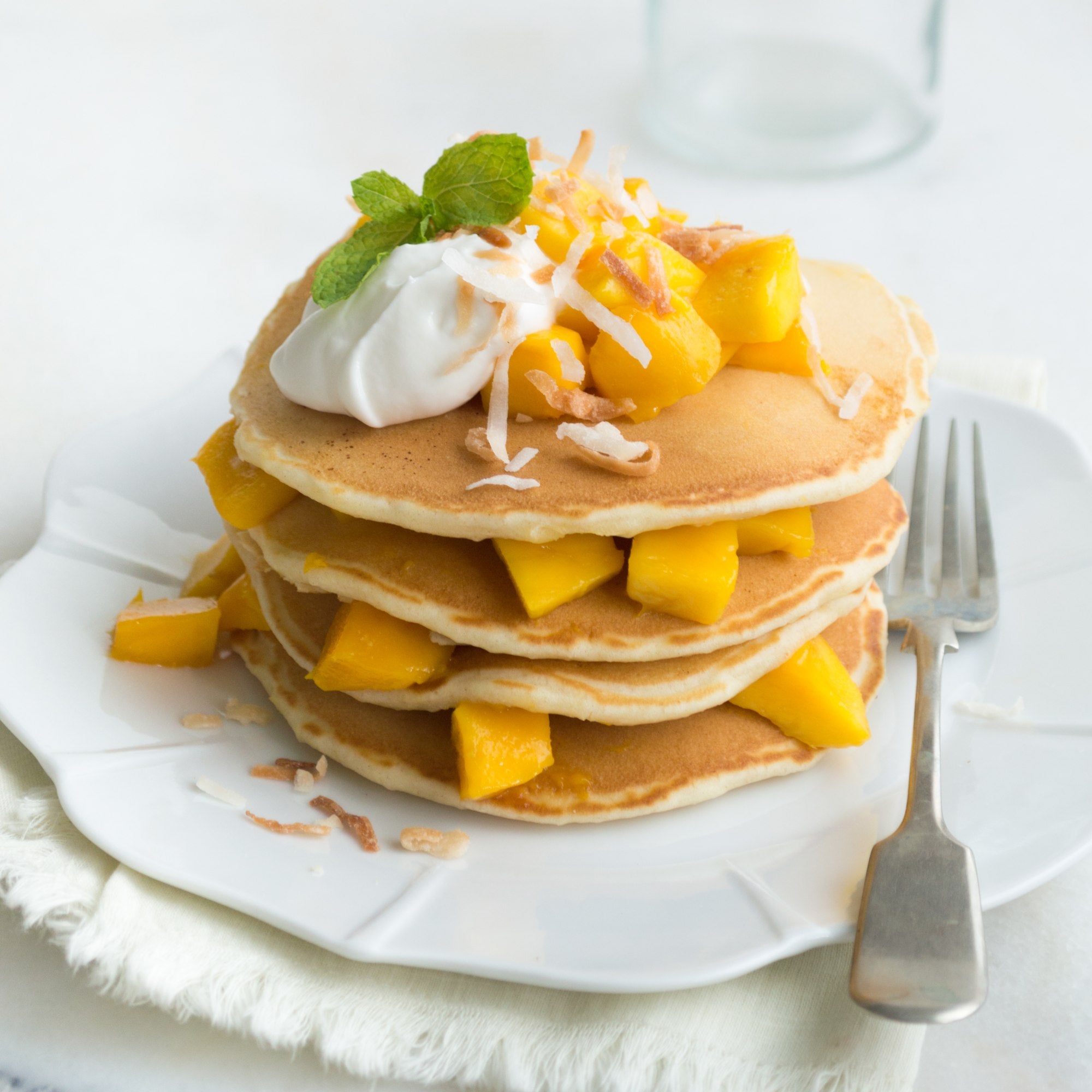 Mango Coconut Pancakes