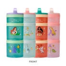 Set of Disney Princess-themed snack containers with character illustrations.