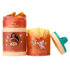 Moana snack container with peaches & pineapple inside.