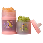 Rapunzel snack container with cantaloupe & grapes inside.
