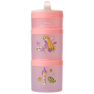Disney Princess, Rapunzel & Pascal themed snack container with castle & floral illustrations.